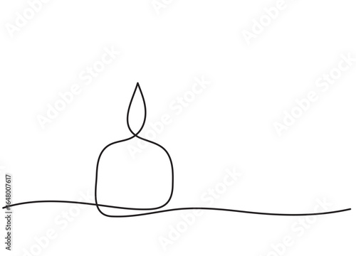 Vector illustration of an isolated candle in minimalist graphics