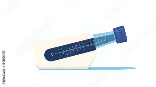 Spirometer, a medical tool used in healthcare by doctors to test lung function. flat art design style