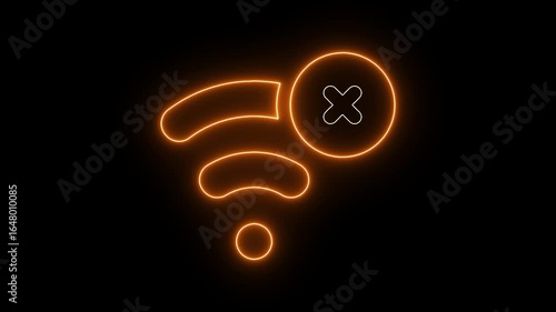 Wallpaper Mural Neon line wifi icon with cross no connection. Red wifi icon with cross symbolizing no internet connection on black background Torontodigital.ca