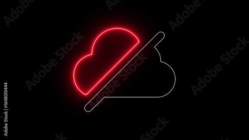Wallpaper Mural Neon line cloud icon with prohibition sign weather internet. cloud error icon isolated. WiFi Symbol and Cross Mark.  Torontodigital.ca
