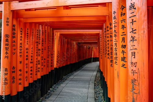 Fushimi Inari-taisha sanctuary in Kyoto, Japan with its Torii