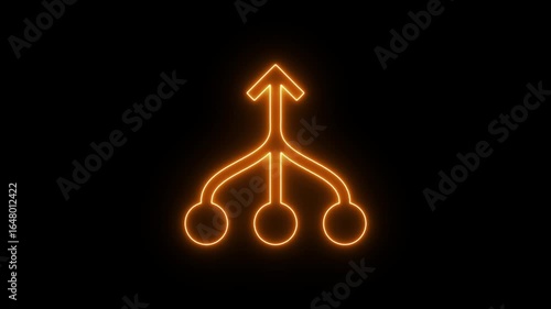 Wallpaper Mural Blinking neon line USB icon isolated on black background. Neon Glowing Simple USB icon. 4k USB drive, broken cable usb line icon animation Torontodigital.ca
