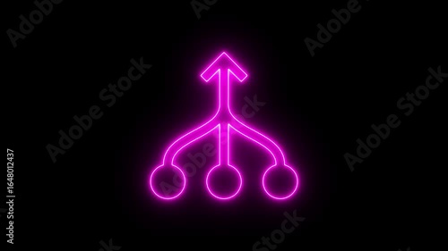 Wallpaper Mural Blinking neon line USB icon isolated on black background. Neon Glowing Simple USB icon. 4k USB drive, broken cable usb line icon animation Torontodigital.ca