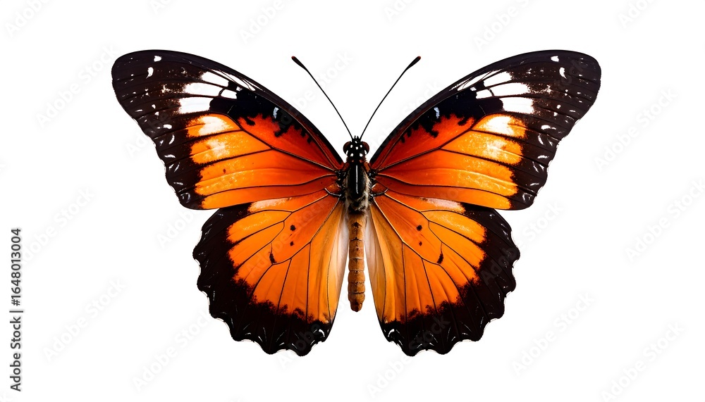 Fototapeta premium Close-up of an orange and black butterfly