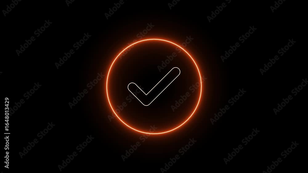 Neon line Check mark symbol. approved tick mark icon, Check mark neon ...