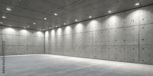 Concrete Room with Recessed Lighting, Architecture ,Interior