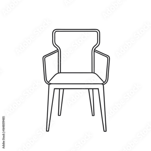 Modern dining chair tamara outline vector design