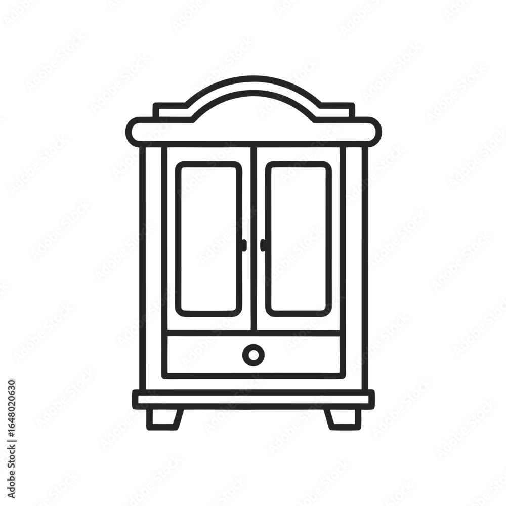 Outline mirror cabinet icon for design projects Outline mirror cabinet icon for design projects