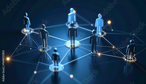 Wallpaper Mural A small organizational chart style with people icons spaced at a moderate distance and connected by lines on a dark ton background. Torontodigital.ca