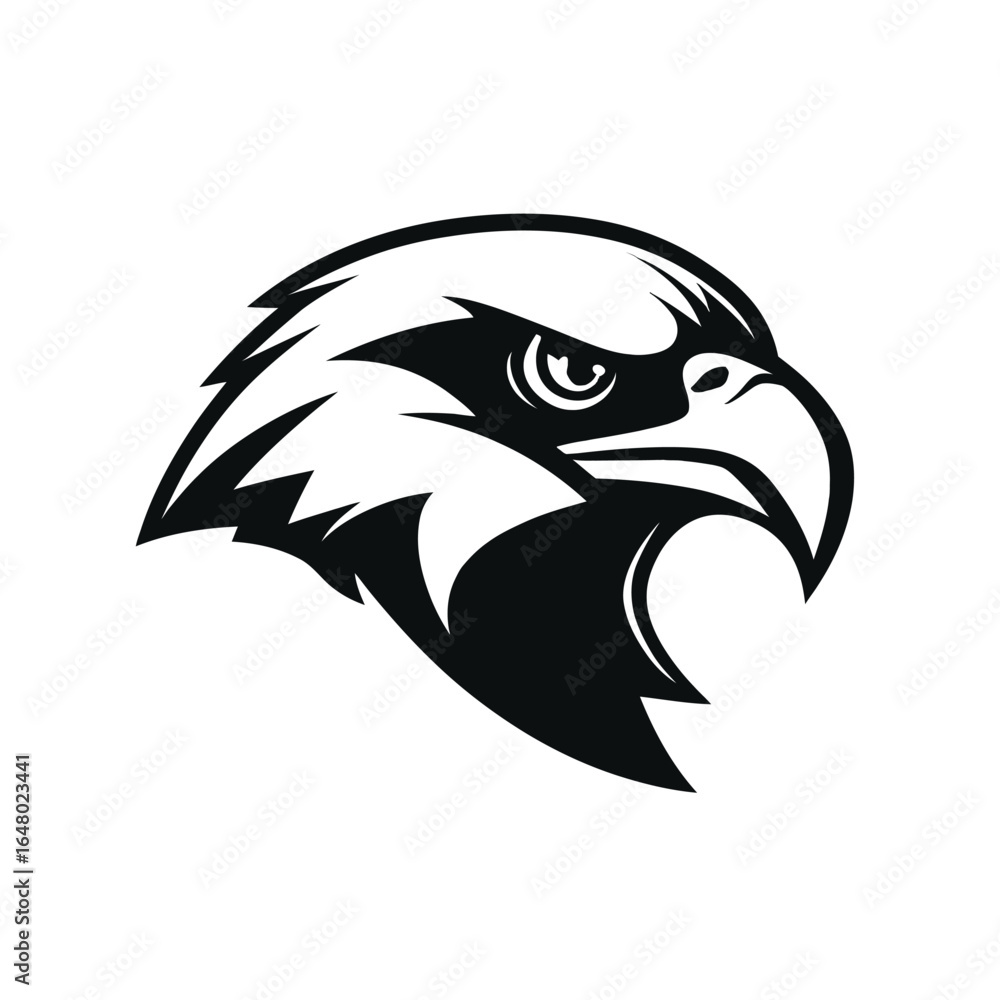 Obraz premium Bold Eagle Head Silhouette Strong Symbol of Freedom and Power in Vector Graphic Design