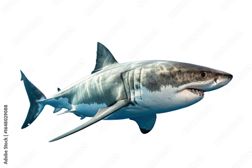 Fototapeta premium Shark on transparent background.