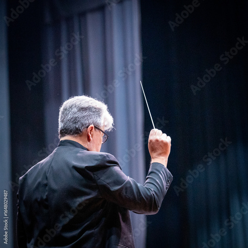 Orchestra Conductor Leading the Performance