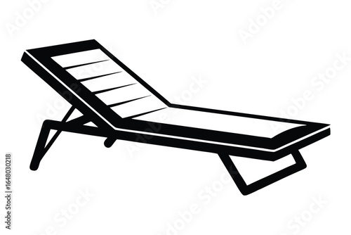 Black and White Graphic of a Lounge Chair with Adjustable Backrest Design