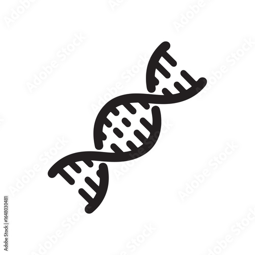 Black D N A helix icon molecule biology