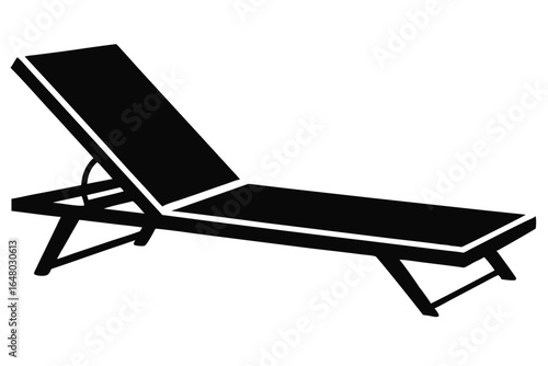 Silhouette of a Relaxation Ready Chaise Lounge for Summer Relaxation and Leisure