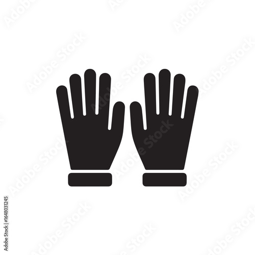 Black silhouette of two hands wearing gloves icon