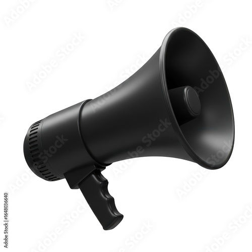 Black megaphone isolated on transparent background