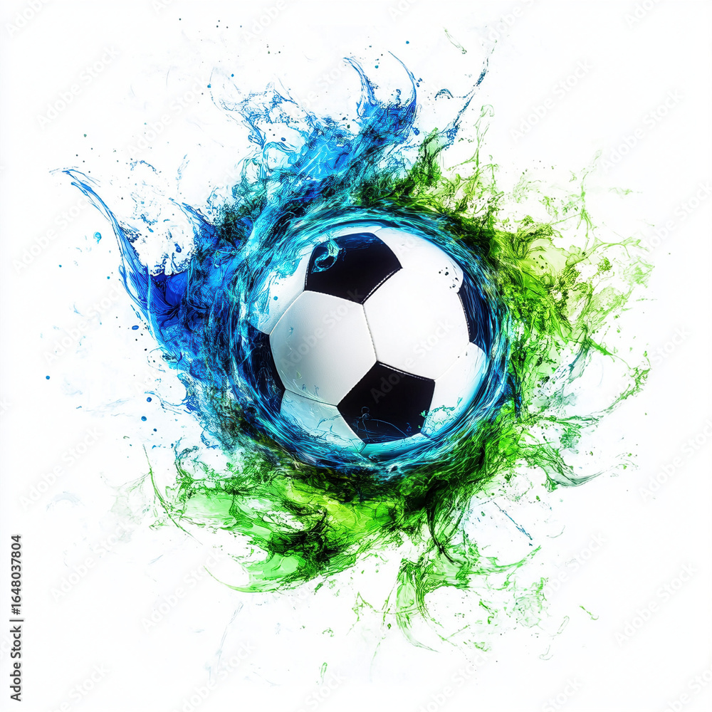 Fototapeta premium soccer ball on green grass