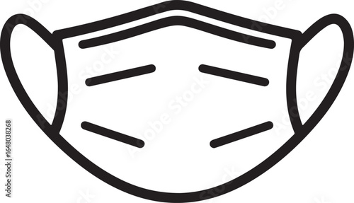 Face Mask Silhouette Outline Icon Vector
