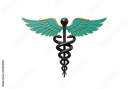 Fotografía Isolated Medical Symbol with Wings and Snake Staff