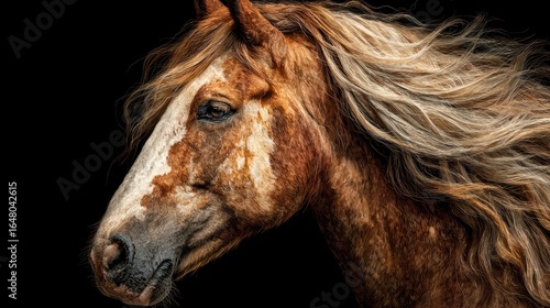 Wallpaper Mural Majestic chestnut horse with flowing mane against a dark background showcasing beauty and grace Torontodigital.ca