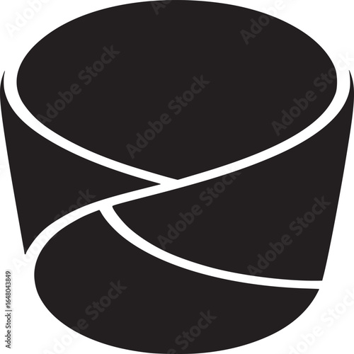 A minimalist black and white illustration of a swaddled baby on a plain white background space filling