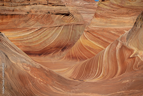 Iconic Striped Sandstone Formation Known as The Wave in Paria Canyon-Vermilion Cliffs Wilderness, Coyote Buttes, Arizona, USA – Stunning Red Rock Desert and Scenic Southwest Nature