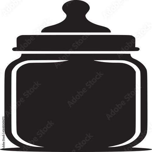 A simple black silhouette of a baby bottle with a nipple on a white background in a minimalist style