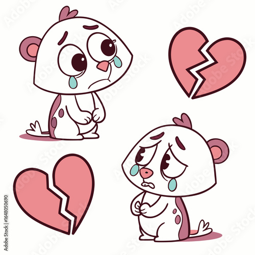 Expressive sad face sticker pack with emotional reactions