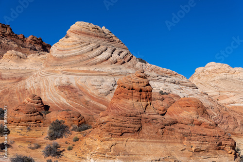 Eroded Sandstone Formations in Coyote Buttes, Paria Canyon-Vermilion Cliffs Wilderness, Arizona, USA – Striking Red Rock Landscape in the Southwest Desert