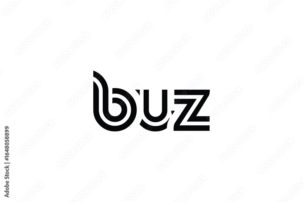 Obraz premium BUZ Creative Unique Modern Letter Logo Design. Elegant Monogram Logo Design with Decorative Elements and Typography