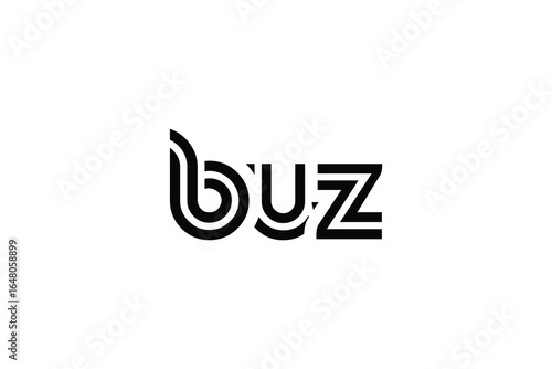 BUZ Creative Unique Modern Letter Logo Design. Elegant Monogram Logo Design with Decorative Elements and Typography
