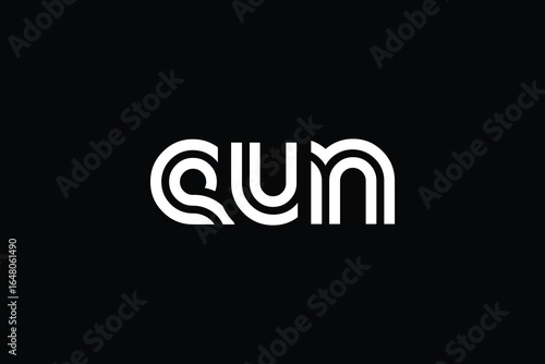 EUN Creative Unique Modern Letter Logo Design. Elegant Monogram Logo Design with Decorative Elements and Typography