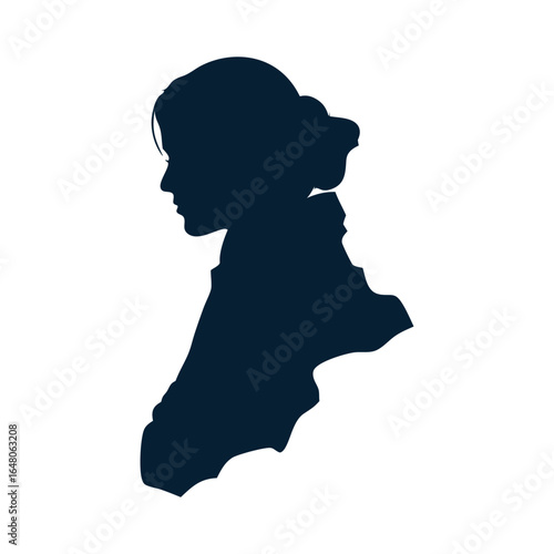 Elegant silhouette of a woman in profile