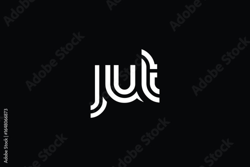 JUT Creative Unique Modern Letter Logo Design. Elegant Monogram Logo Design with Decorative Elements and Typography
