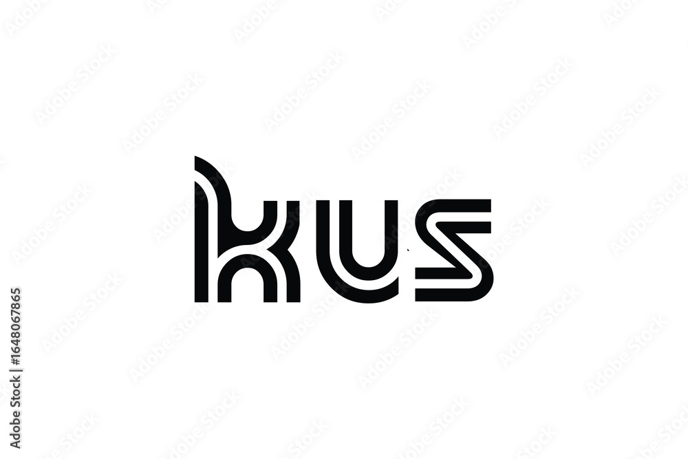 Fototapeta premium KUS Creative Unique Modern Letter Logo Design. Elegant Monogram Logo Design with Decorative Elements and Typography