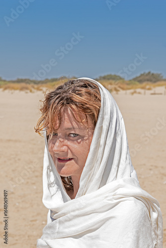 Obraz na plátně Serene beauty in mature womanhood