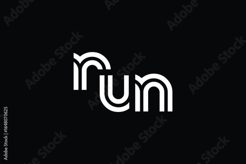 NUN Creative Unique Modern Letter Logo Design. Elegant Monogram Logo Design with Decorative Elements and Typography