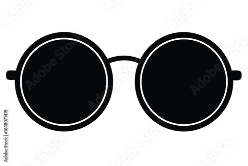 Black round sunglasses icon design element for fashion and sun protection illustration