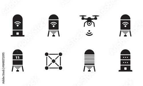 Lighthouse Silhouette Icons for Nautical and Travel Design