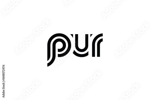 PUR Creative Unique Modern Letter Logo Design. Elegant Monogram Logo Design with Decorative Elements and Typography