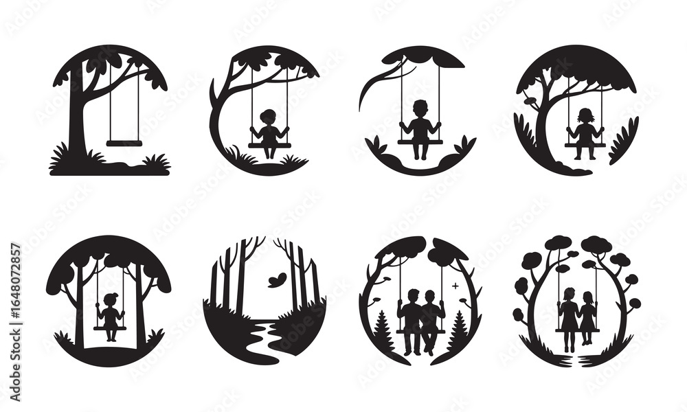 Obraz premium Religious Building Silhouette Icons for Worship and Culture