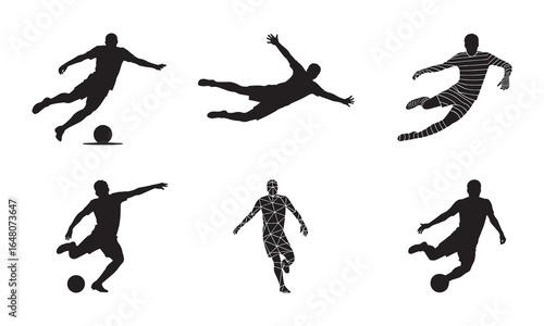 Running Athlete Silhouette Icons for Sports and Fitness