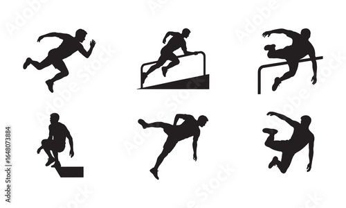 Surfing Silhouette Icons for Beach and Summer Design