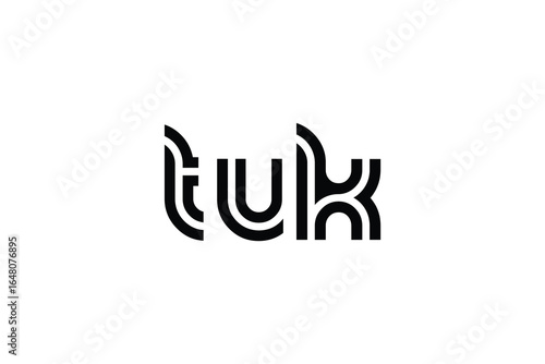 TUK Creative Unique Modern Letter Logo Design. Elegant Monogram Logo Design with Decorative Elements and Typography