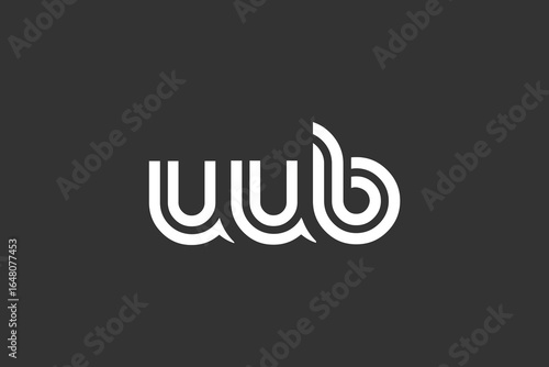 UUB Creative Unique Modern Letter Logo Design. Elegant Monogram Logo Design with Decorative Elements and Typography
