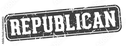 republican rectangular sign. republican stamp