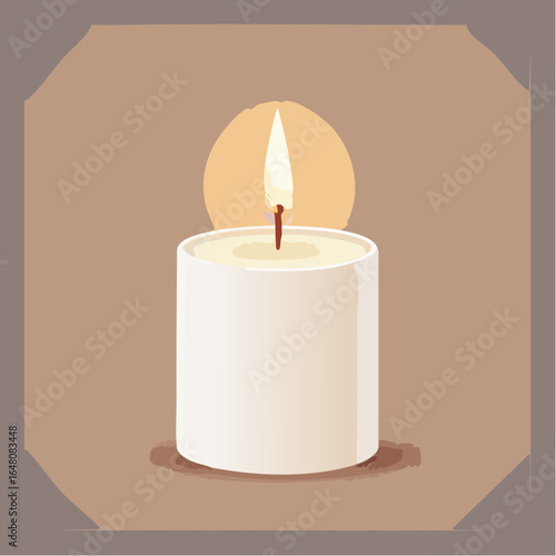 Warm candlelight flickering gently in darkness for hope and reflection