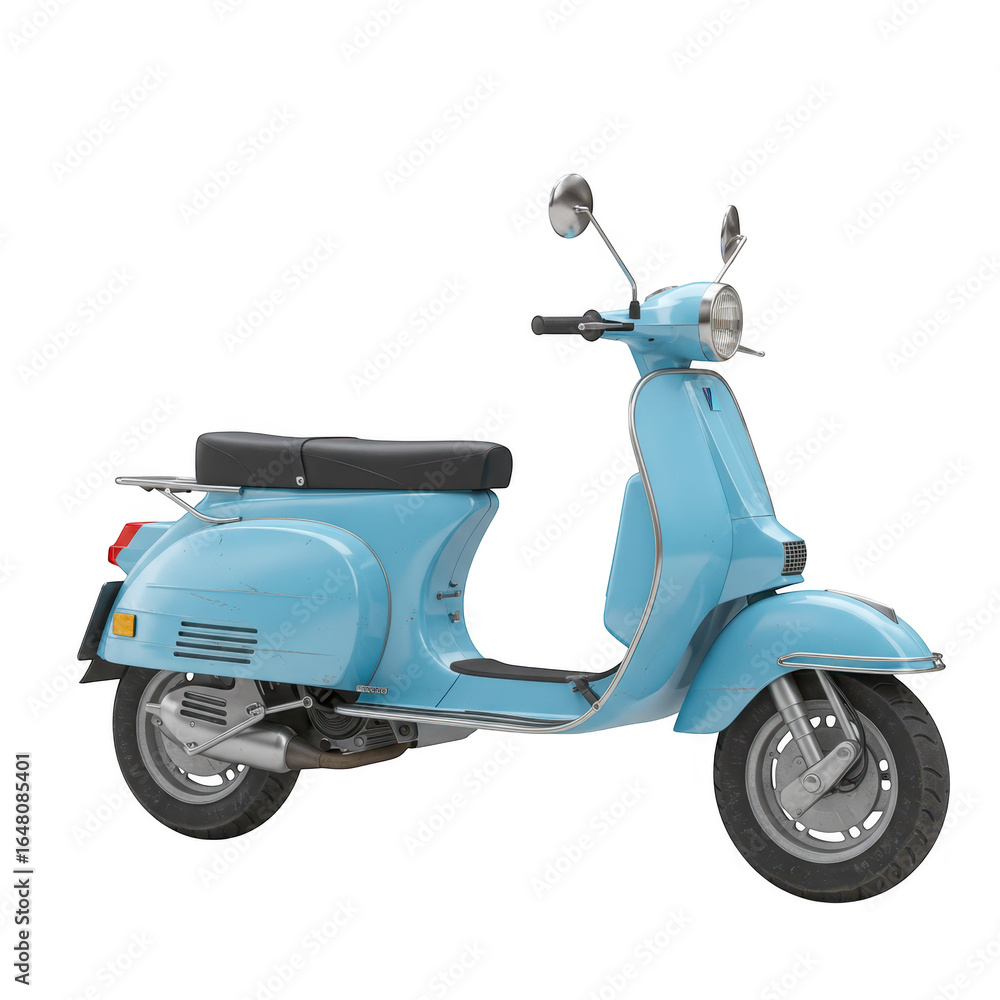 Obraz premium 3d blue scooter isolated on transparent background