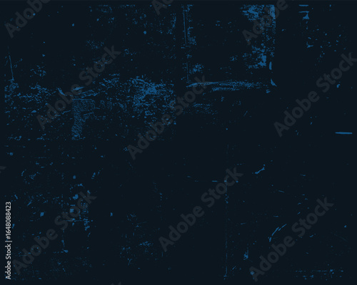 Navy blue abstract background featuring a distressed texture with mottled and scratchy patterns. A subtle gradient of navy blue adds visual depth and complexity. The rough style.